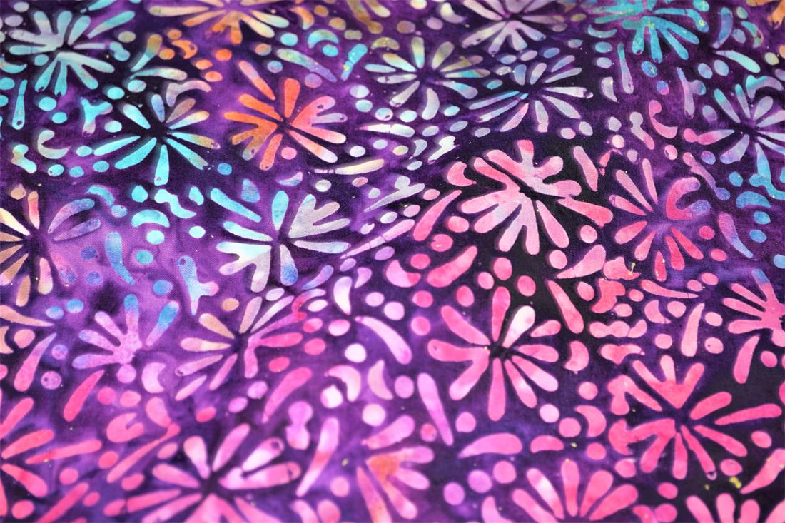 Dark Purple Printed Batik Fabric