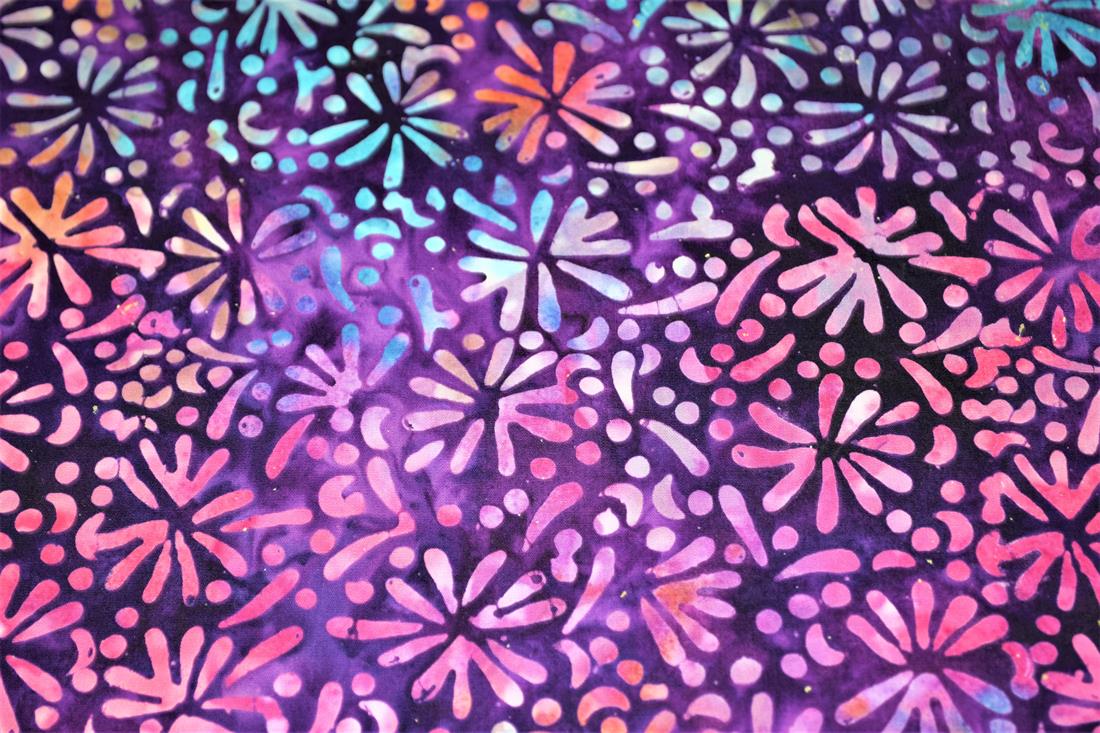 Dark Purple Printed Batik Fabric