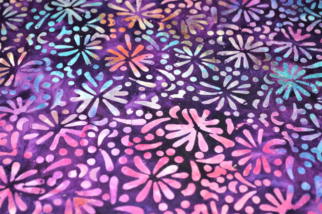 Dark Purple Printed Batik Fabric