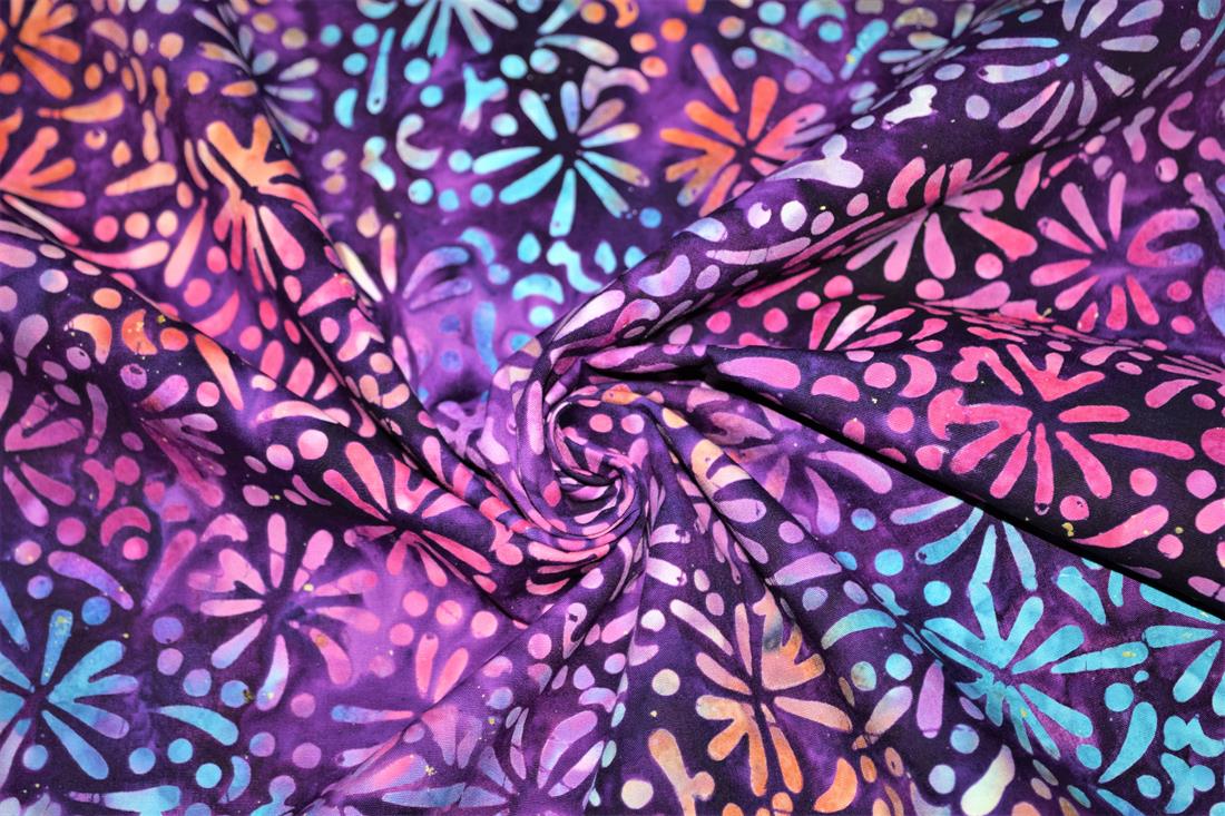 Dark Purple Printed Batik Fabric