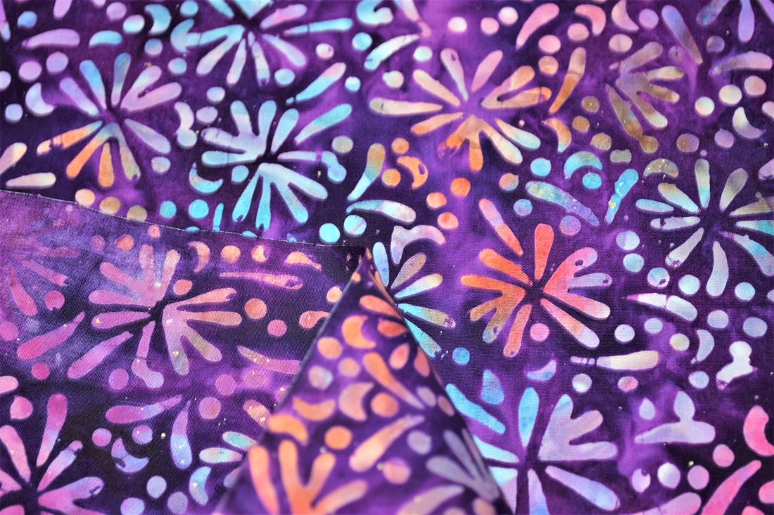 Dark Purple Printed Batik Fabric