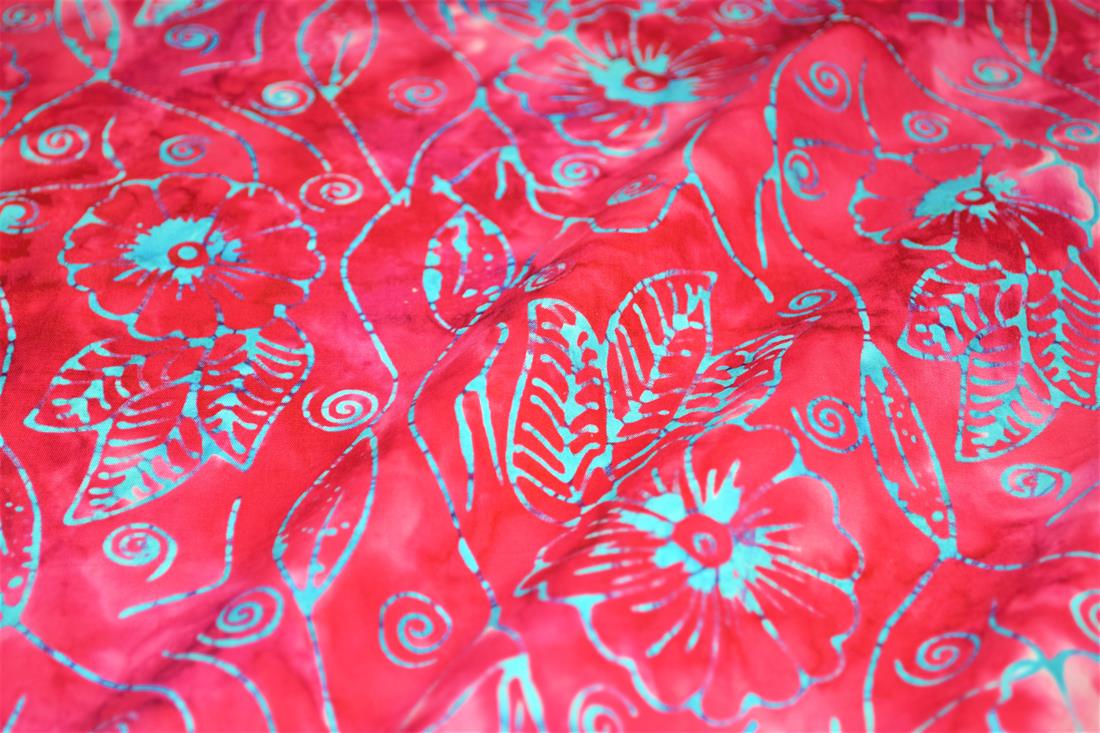 Dark Pink Printed Batik Fabric