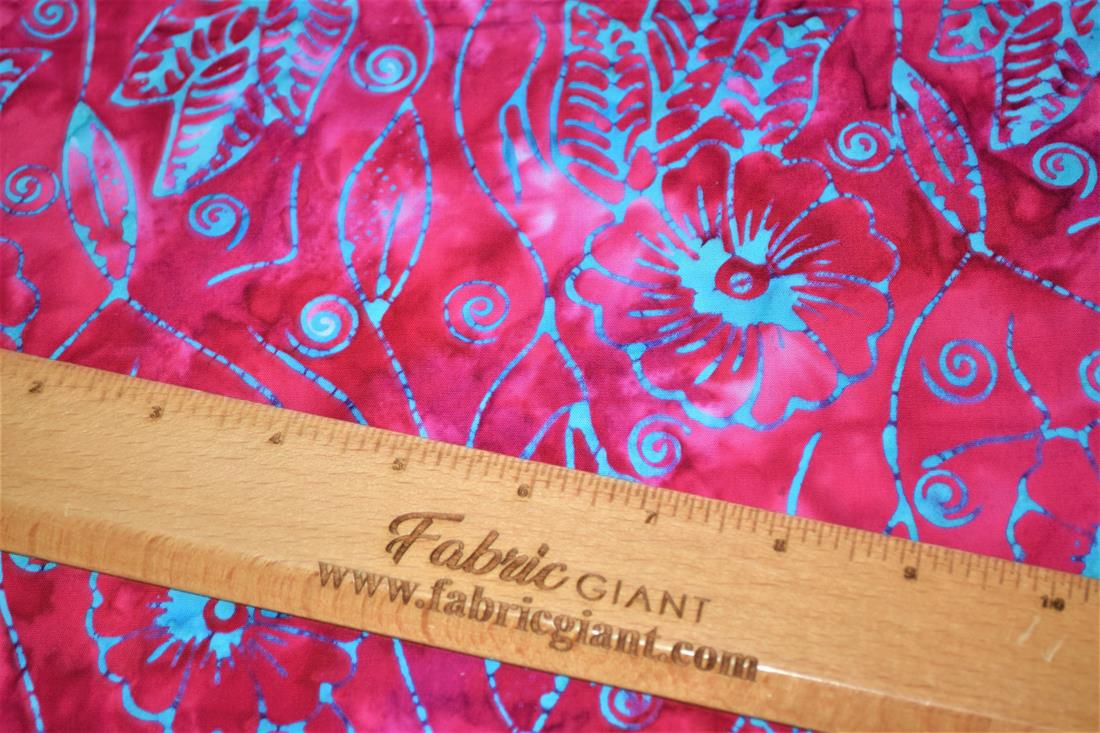 Dark Pink Printed Batik Fabric