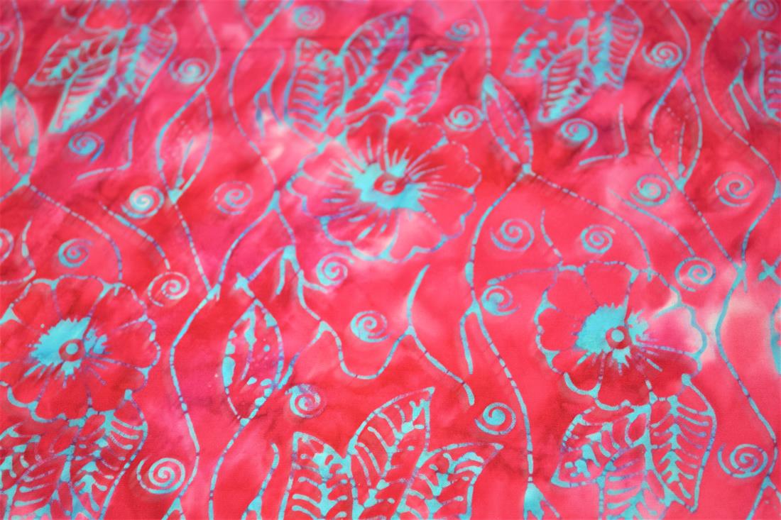 Dark Pink Printed Batik Fabric