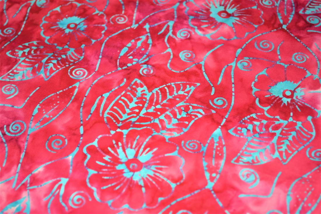 Dark Pink Printed Batik Fabric
