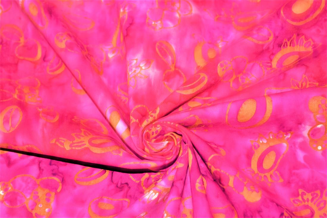 Pink Printed Batik Fabric