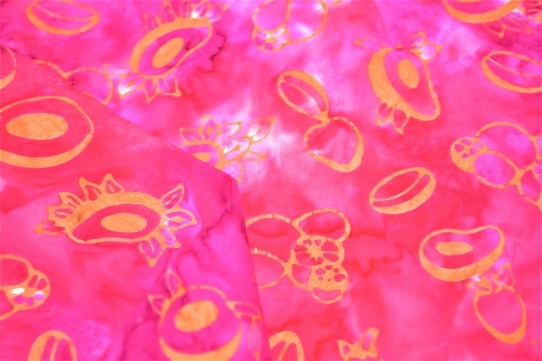 Pink Printed Batik Fabric