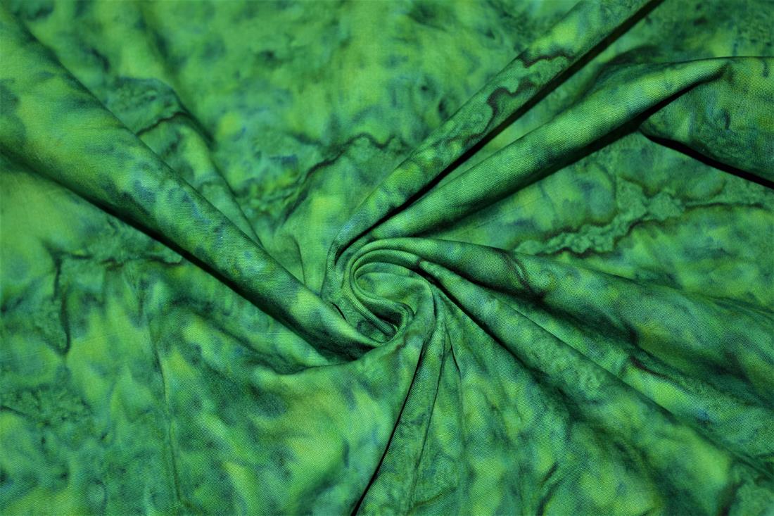 Green Printed Batik Fabric