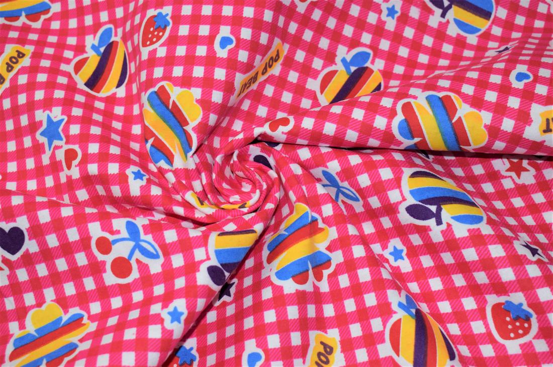 Pink Strawberyy/Apple Printed Soft Brushed Flannel Winceyette 100%…