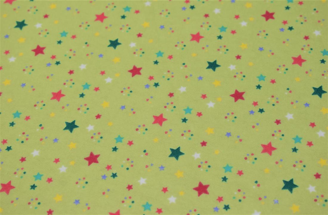 Stars Print Brushed Cotton Fabric