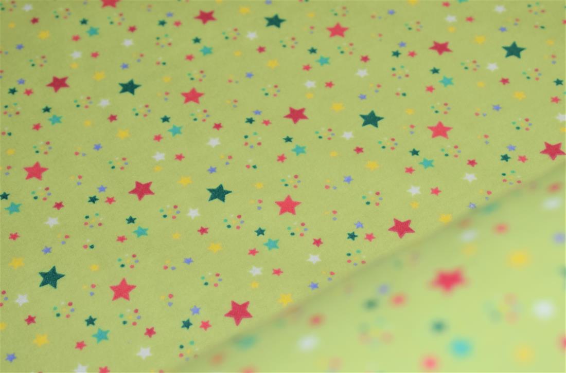 Stars Print Brushed Cotton Fabric