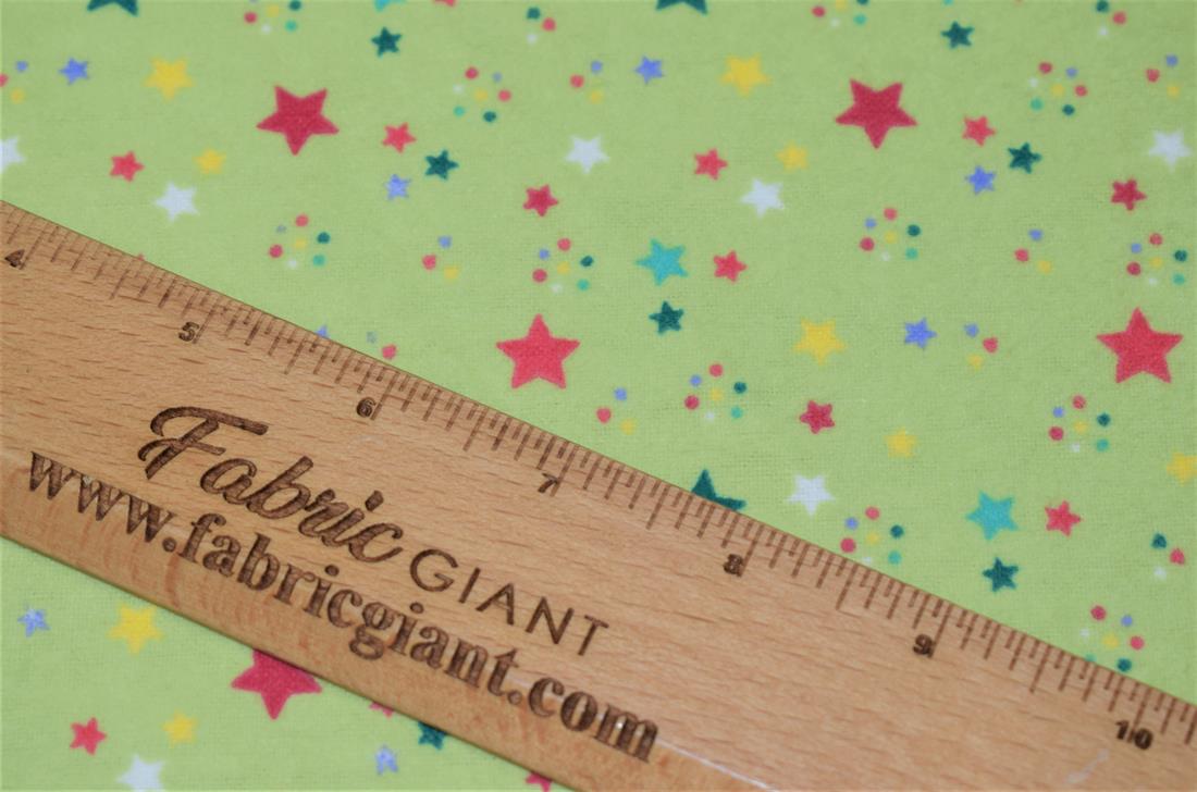 Stars Print Brushed Cotton Fabric
