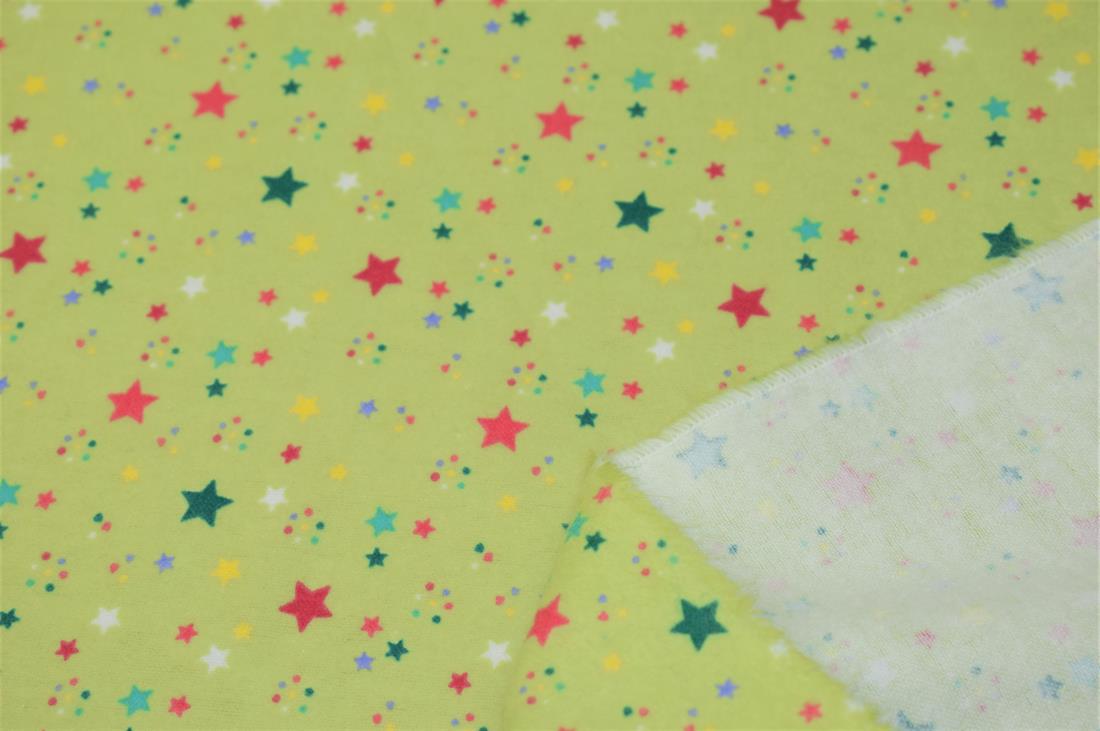 Stars Print Brushed Cotton Fabric