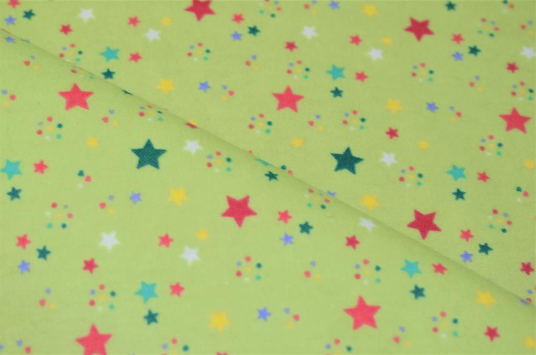 Stars Print Brushed Cotton Fabric