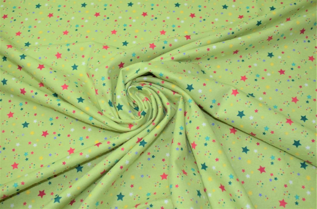 Stars Print Brushed Cotton Fabric