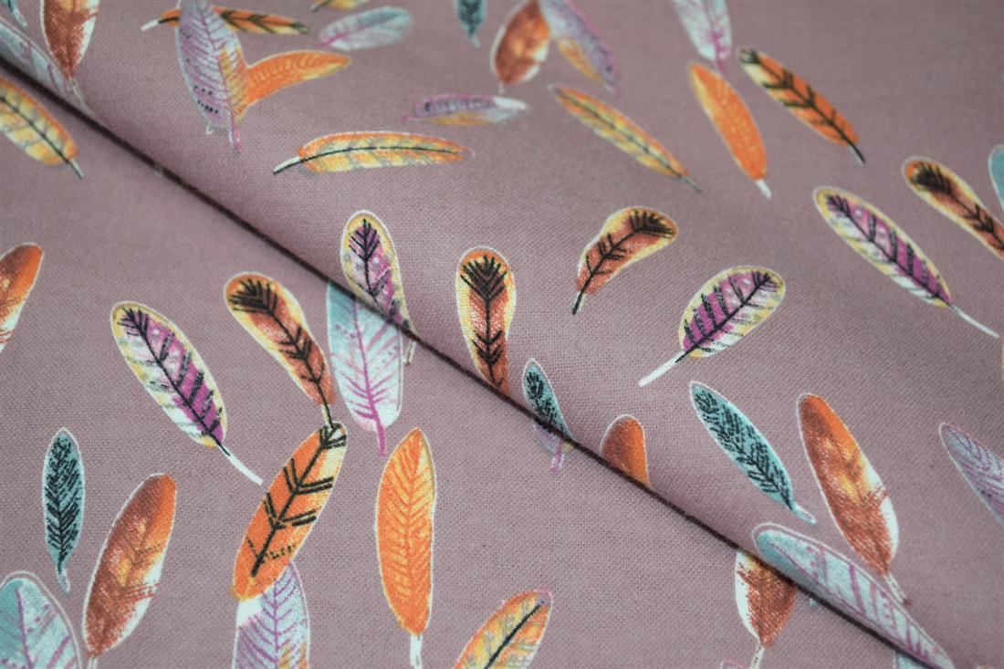 Colourful Feather Printed Soft Brushed Flannel Winceyette 100% Cotton…