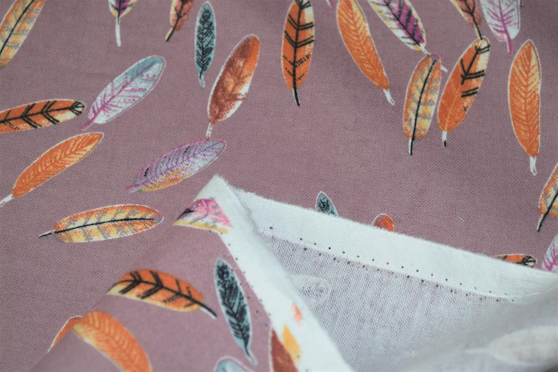Colourful Feather Printed Soft Brushed Flannel Winceyette 100% Cotton…