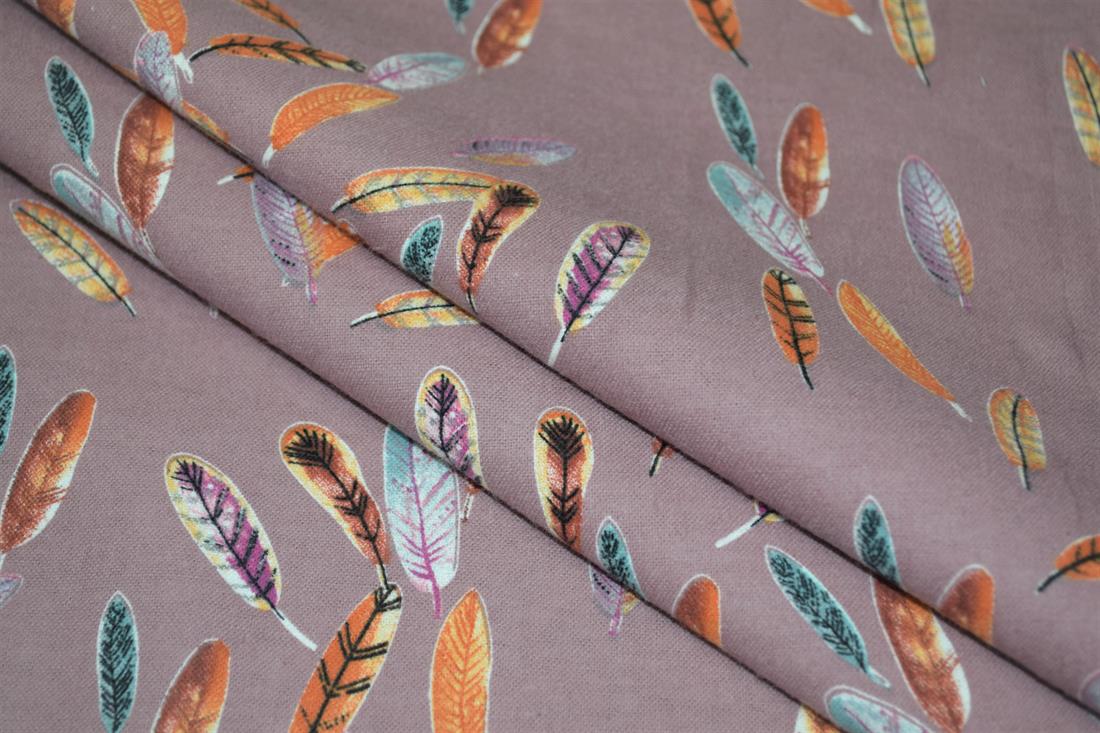 Colourful Feather Printed Soft Brushed Flannel Winceyette 100% Cotton…