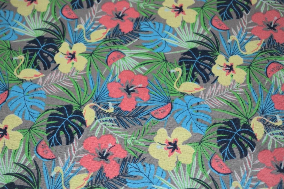 Green Floral Design Printed Soft Brushed Flannel 100% Cotton Fabric
