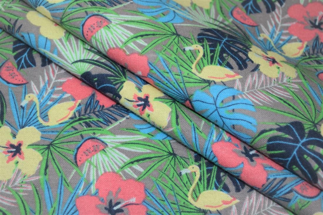 Green Floral Design Printed Soft Brushed Flannel 100% Cotton Fabric