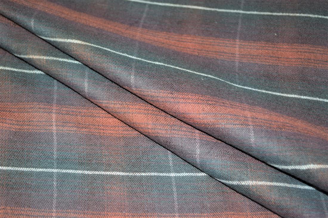 Brown & Black Printed Tartan 100% Brushed Flannel Cotton Fabric