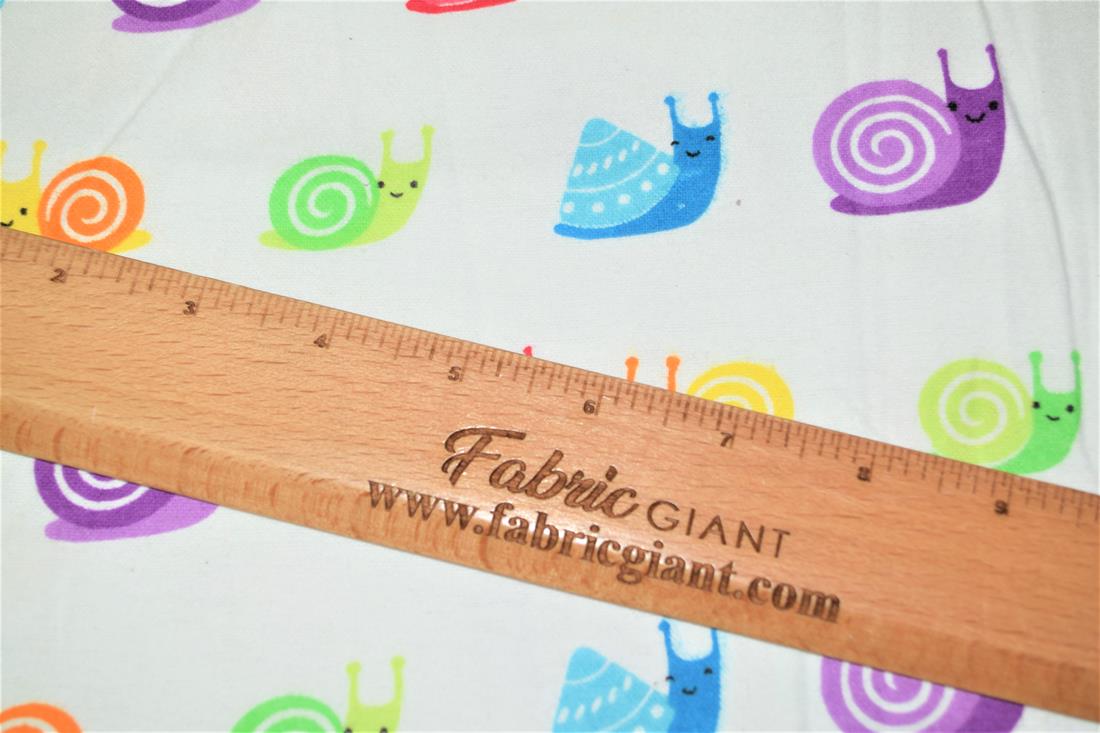 White Printed 100% Brushed Flannel Cotton Fabric