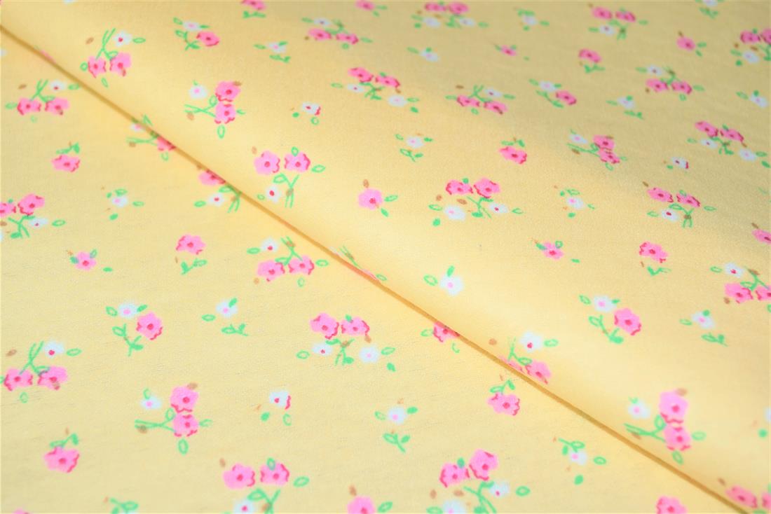 Beige Printed 100% Brushed Flannel Fabric