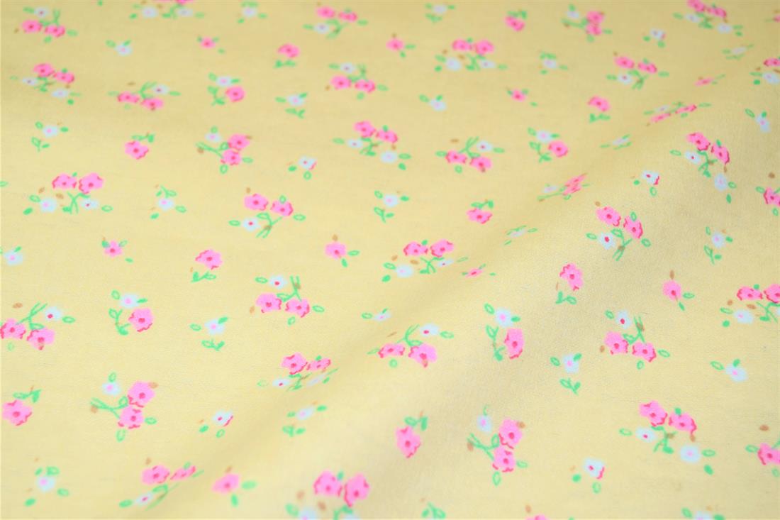 Beige Printed 100% Brushed Flannel Fabric