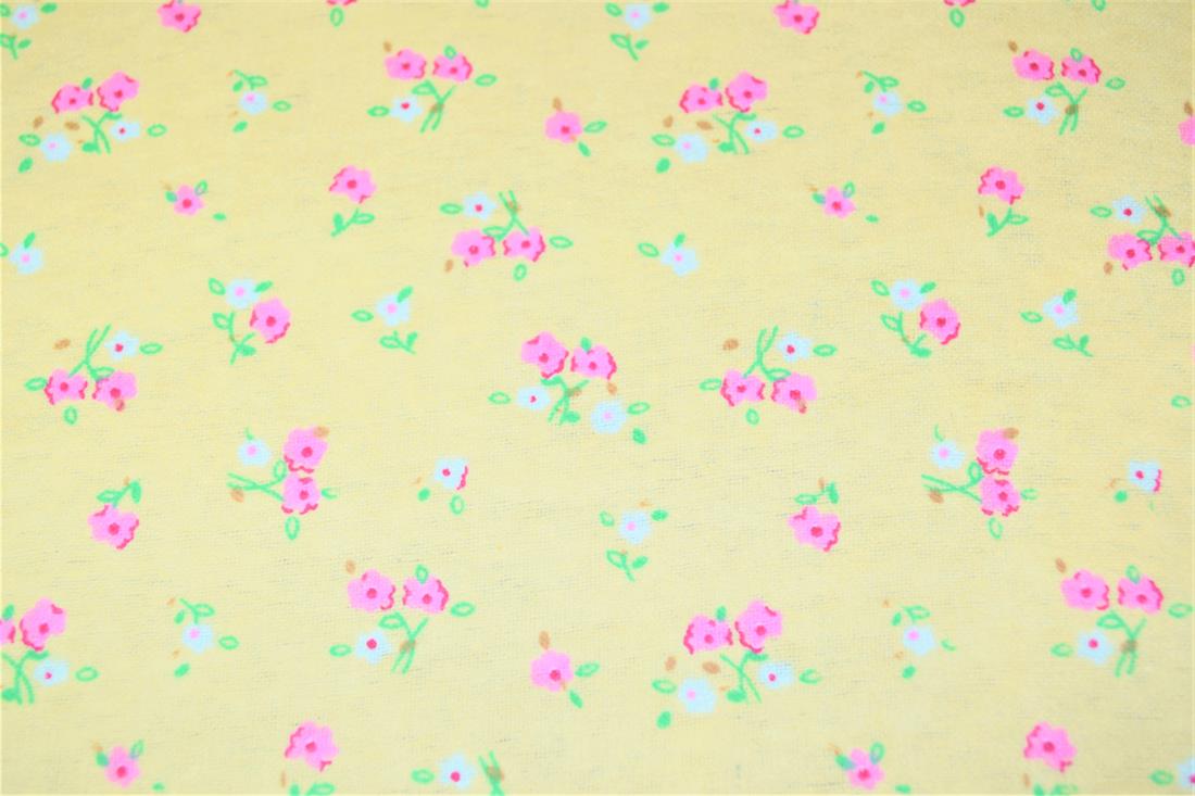Beige Printed 100% Brushed Flannel Fabric