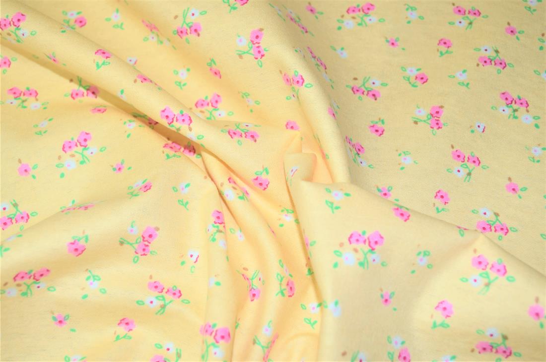 Beige Printed 100% Brushed Flannel Fabric