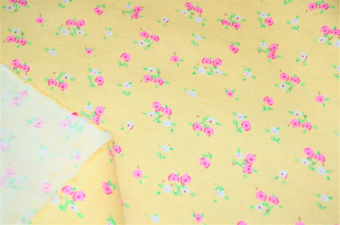 Beige Printed 100% Brushed Flannel Fabric