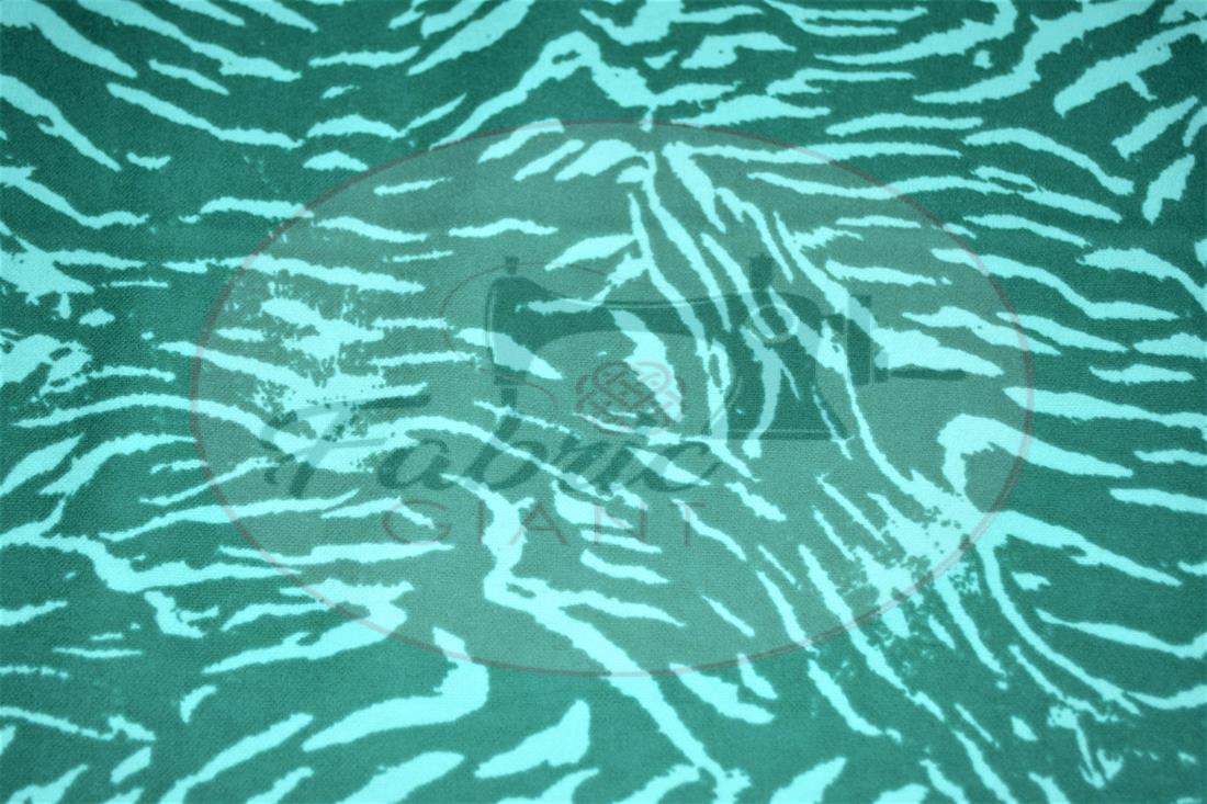 Green Brushed Cotton Printed Fabric