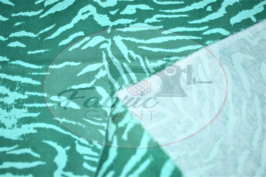 Green Brushed Cotton Printed Fabric