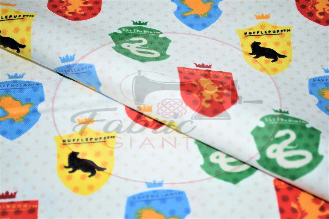 White Brushed Cotton Printed Fabric