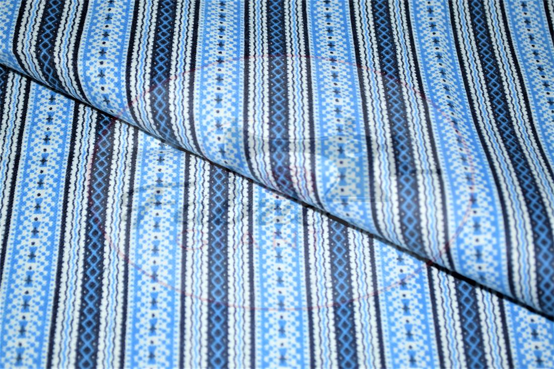 Blue Brushed Flannel Cotton Printed Fabric