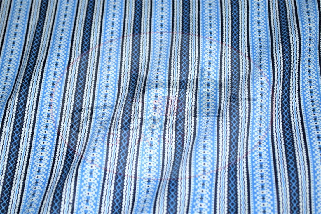 Blue Brushed Flannel Cotton Printed Fabric