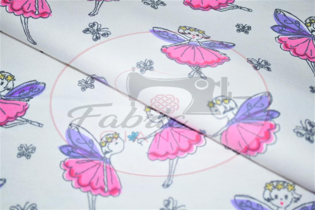White Printed 100% Brushed Flannel Fabric