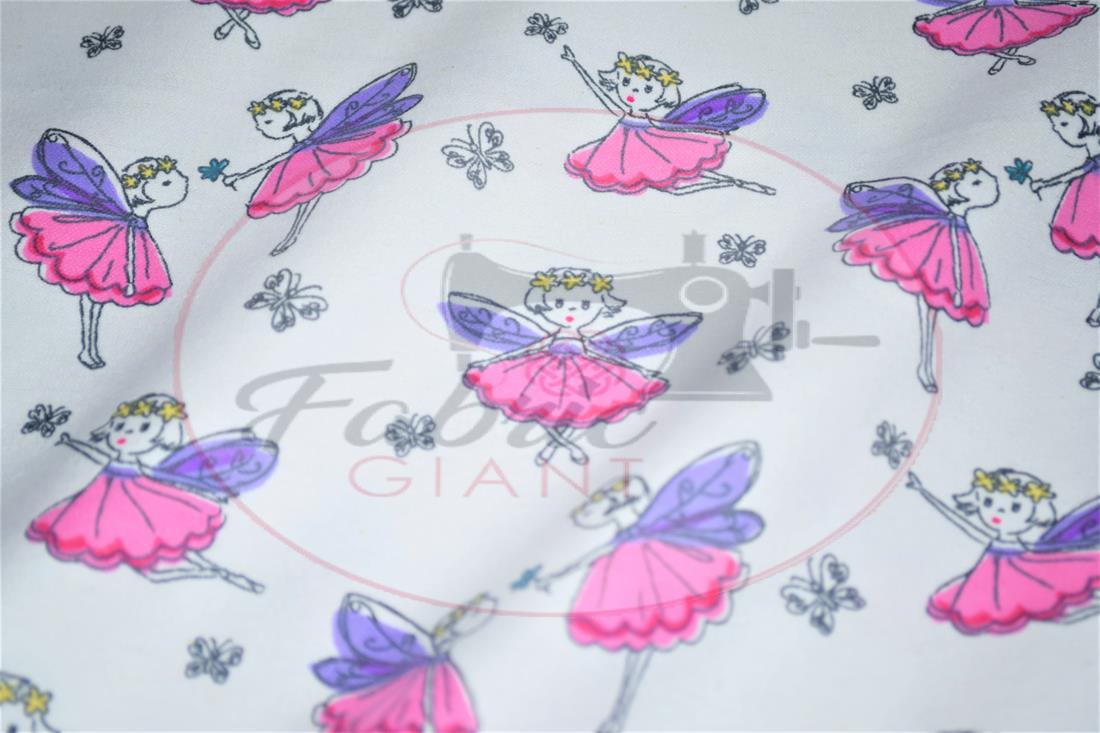 White Printed 100% Brushed Flannel Fabric