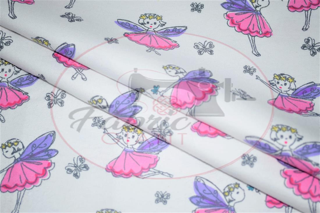 White Printed 100% Brushed Flannel Fabric