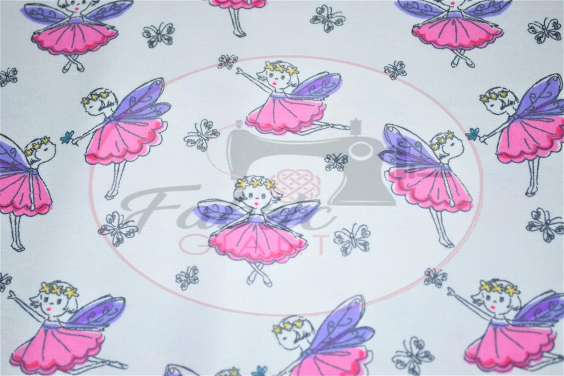 White Printed 100% Brushed Flannel Fabric