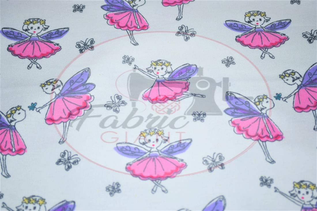 White Printed 100% Brushed Flannel Fabric