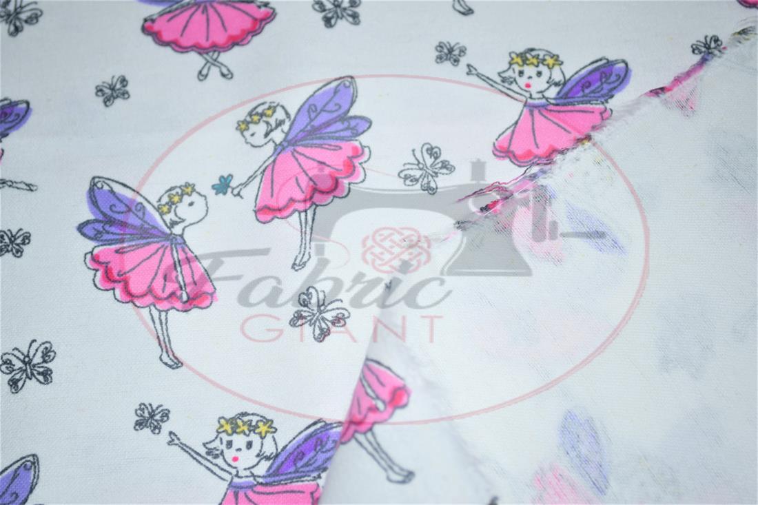 White Printed 100% Brushed Flannel Fabric