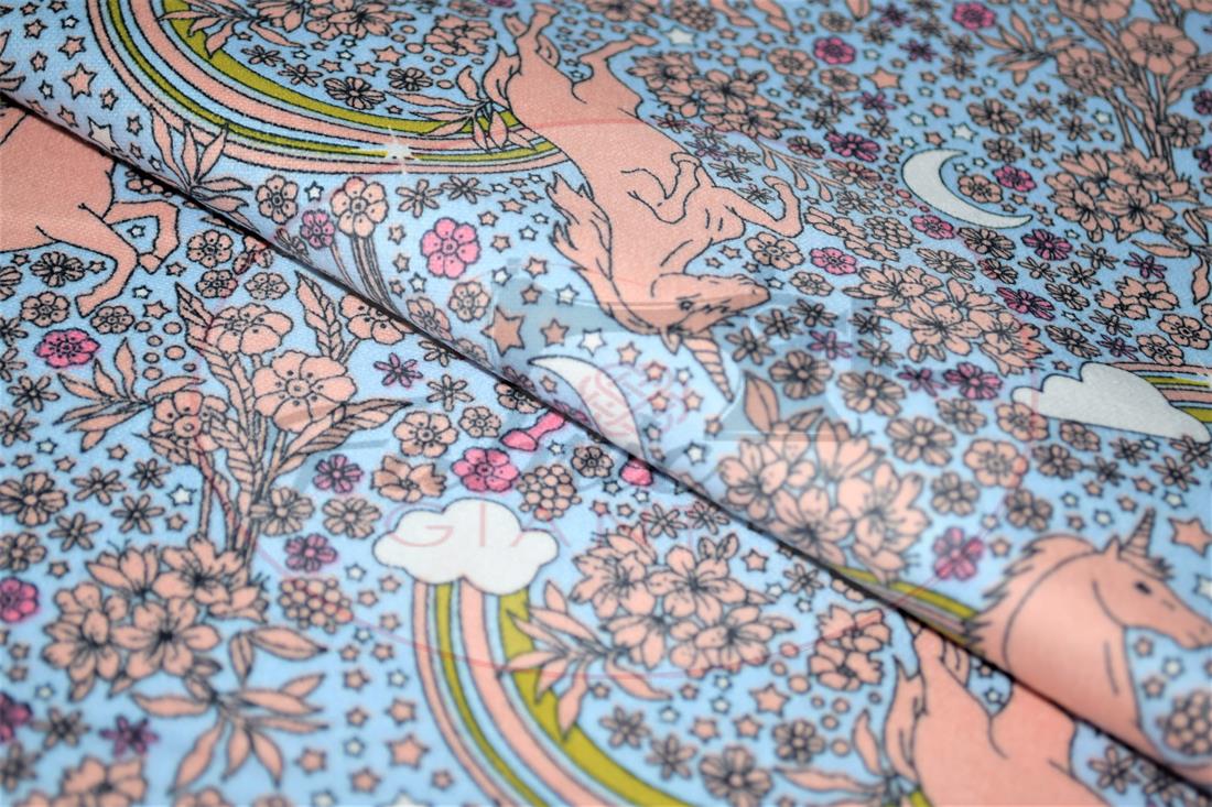 Grey Brushed Cotton Printed Fabric