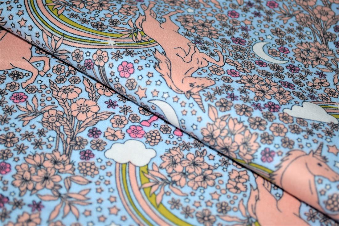 Grey Brushed Cotton Printed Fabric