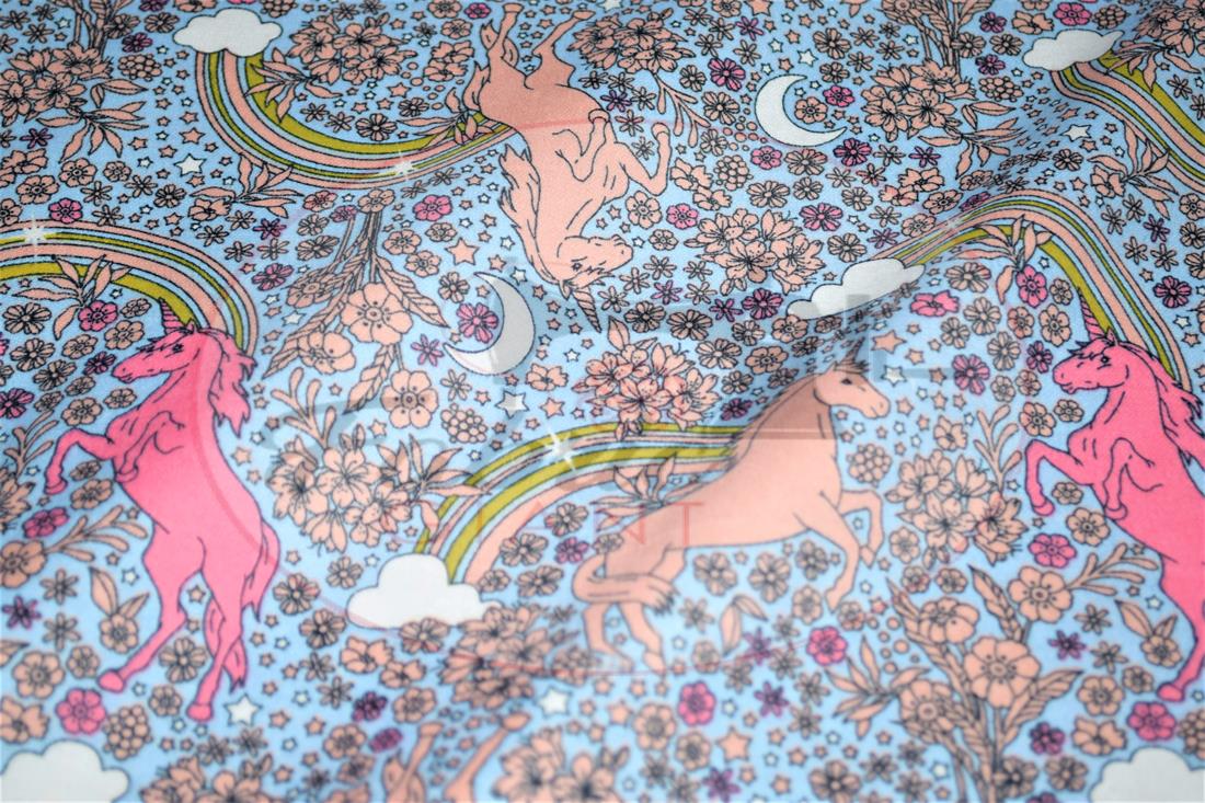 Grey Brushed Cotton Printed Fabric