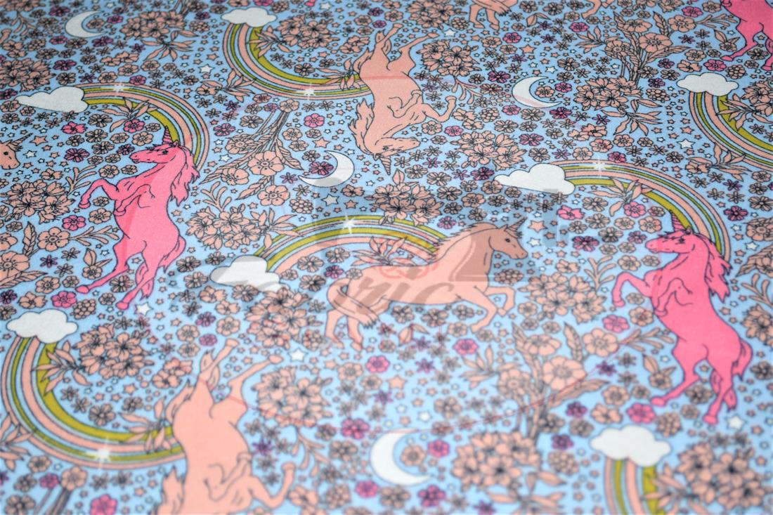 Grey Brushed Cotton Printed Fabric