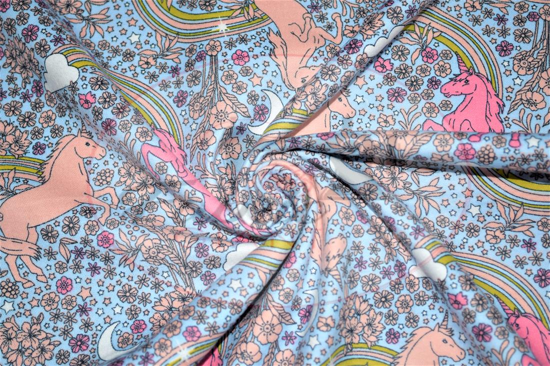 Grey Brushed Cotton Printed Fabric
