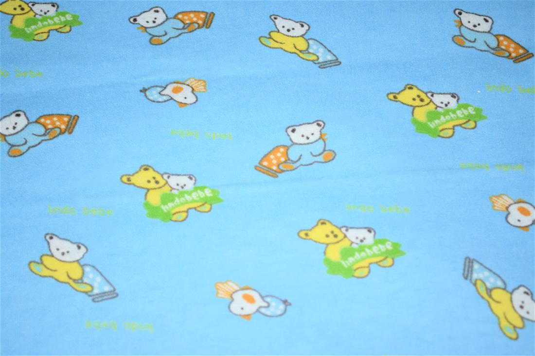 Blue Brushed Cotton Printed Fabric
