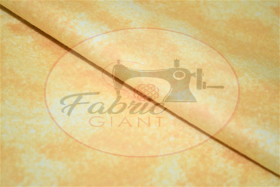 Yellow Brushed Cotton Printed Fabric