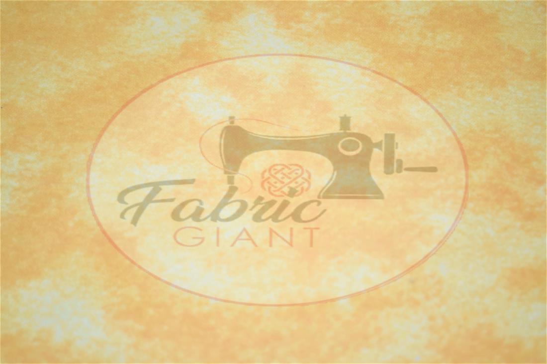 Yellow Brushed Cotton Printed Fabric